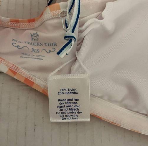 Southern Tide  Swim Top Conch Shell Gingham Bandeau Bikini Top Sz XS NWT w/Straps