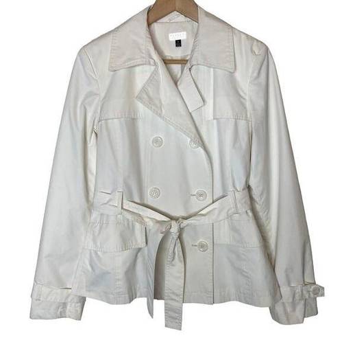 Gallery Giacca  Belted Jacket Double Breasted White Pea Coat Women's, size Medium