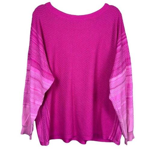 Isaac Mizrahi  Live! Pink Ombré Effect Pullover Sweater Women’s size XL