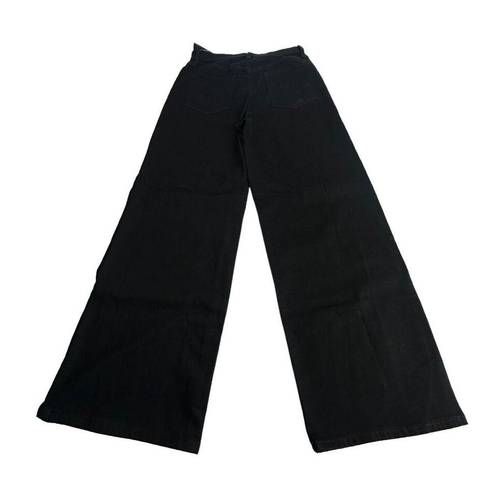 Banana Republic  High Rise Wide Leg Black Low Stretch Denim Jeans Size 29