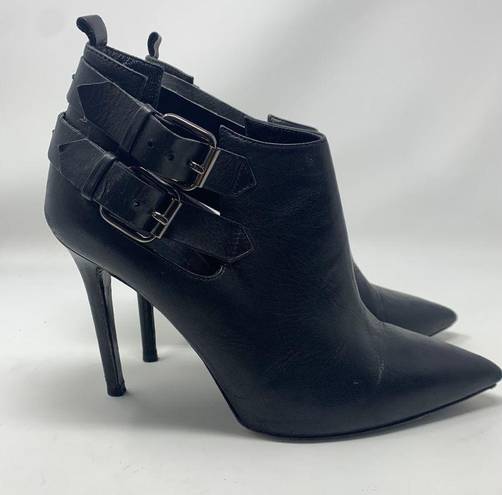 ALLSAINTS  Kira Black Leather Buckle Booties