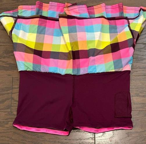 Lululemon  Pace Setter Skirt Vibrant Plum Plaid Sea Check Size 6 RARE!