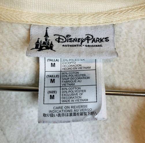 Disney land Jacket M Minnie Mouse Cream Gold Full Zip Silhouette Bubble