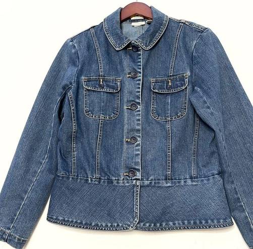 St. John’s Bay  vintage Y2K stretch peplum denim blazer jacket size M