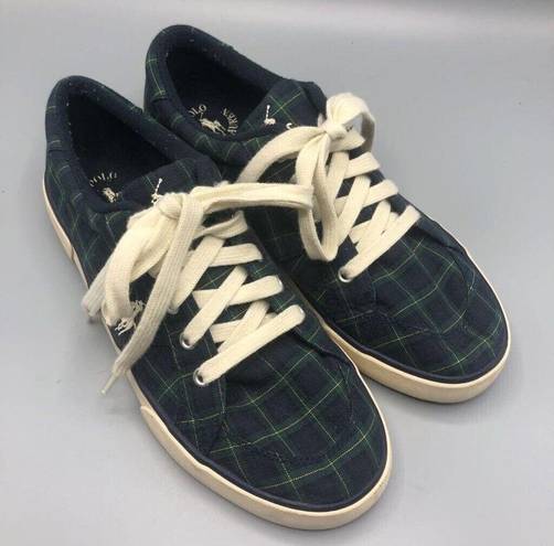 Polo  Ralph Lauren Womens Harold Sneakers Shoes 91183 Casual Plaid Preppy 6M