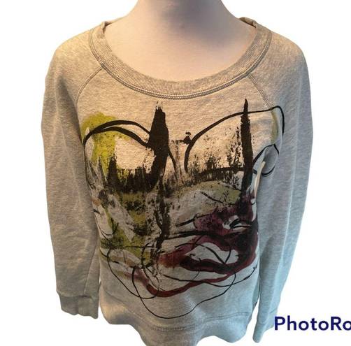 Proenza Schouler Neiman Marcus Gray Graffiti Paint Splatter Soft Sweatshirt S