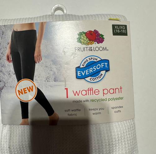 Fruit of the Loom Women’s XL 16-18  White Thermal Waffle Pants