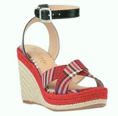 Mulberry tartan sandals Red size 7