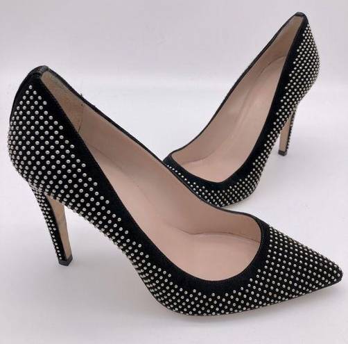 Club Monaco "Jamie" Dome Studded Suede Pointed Toe Stiletto Heels