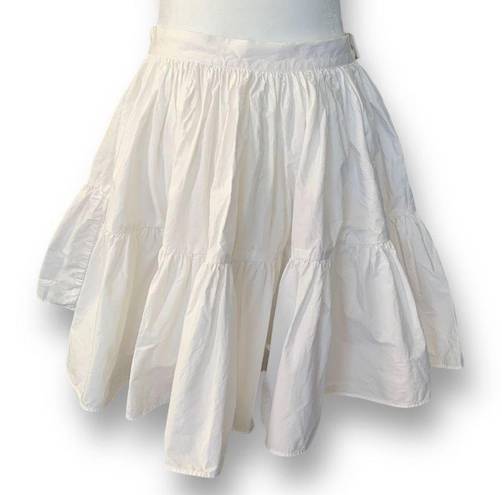 Juicy Couture Y2K  Skirt White Tiered Mini Prairie Coastal Cowgirl Cotton Size 6