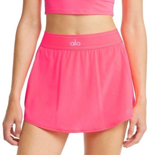 Alo Yoga Match Point Tennis Skirt Fluorescent Pink Coral S