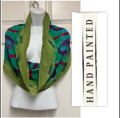 infinity Hand Painted Silk Summer  Scarf/Saronge