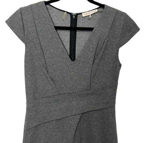 Rebecca Taylor  Sheath Dress Gray Angled Waist Detail women’s size 6