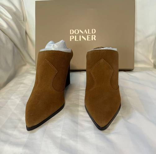 Donald Pliner Vama Heeled Mule Color Saddle Size 7 NIB