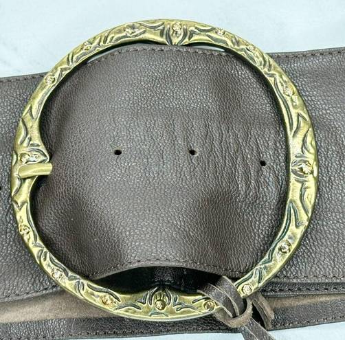 Chico's  Wide Brown Genuine Leather Boho Belt Size Medium M Womens