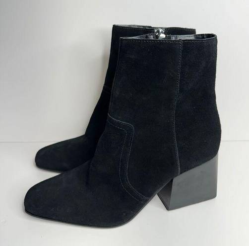 Blondo  Boots Size 9.5 Black Suede Waterproof Sadie Ankle Booties Block Heel NEW