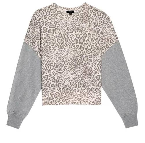 Rails  Alice Mixed Grey Cheetah Sweatshirt Long Sleeve Size Large