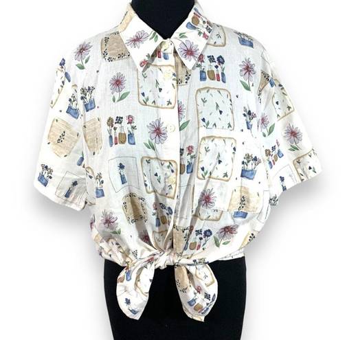 Cabin creek Vintage  Flowers Button Up Shirt