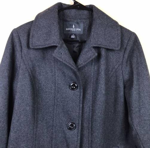 London Fog  Women’s Wool Charcoal Gray Pea Coat