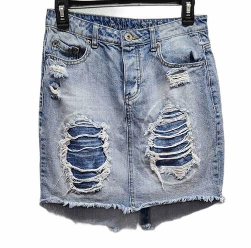 Vanilla Star Jeans Vanilla Star Distressed Highlow Jean Skirt Size 8