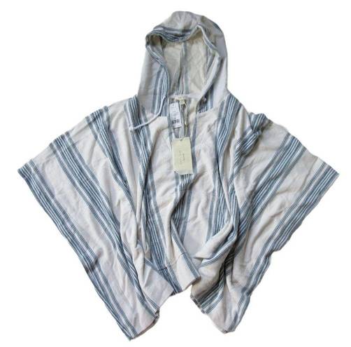 Joie NWT Soft  Pippina in Porcelain Santiago Striped Hooded Poncho Sweater M $188