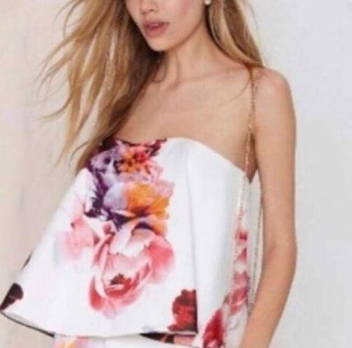 Keepsake  the Label Multicolor Floral Off The Shoulder Strapless Swing Top Size S