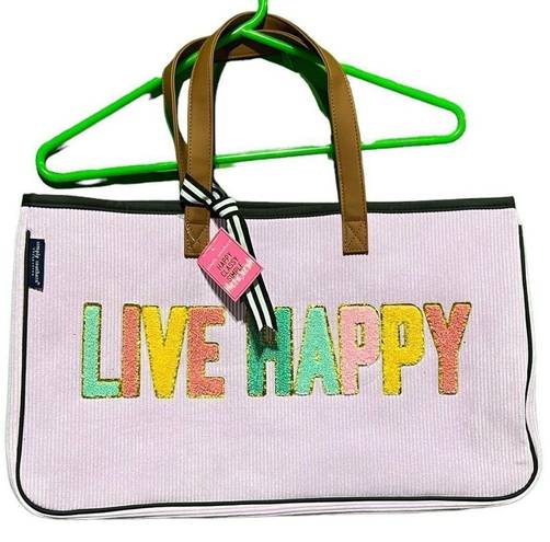 Simply Southern NWT  “Live Happy” Corduroy Sparkle Tote Bag
