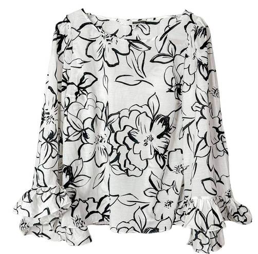 Tracy Reese  Anthropologie Bell Sleeve Floral Blouse, EUC, Small, MSRP $168