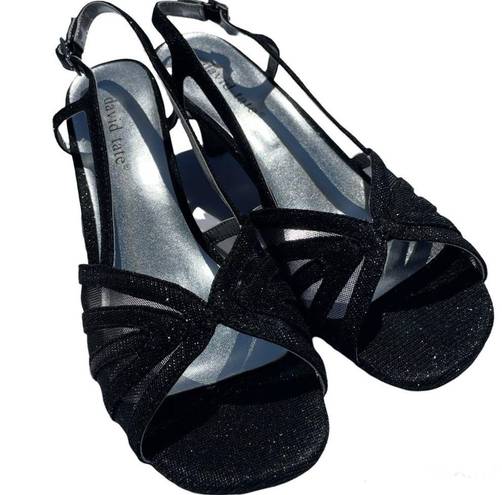 Glitz David Tate “RITZ” heels in Black  / Glittery black heels / 7 / New in box