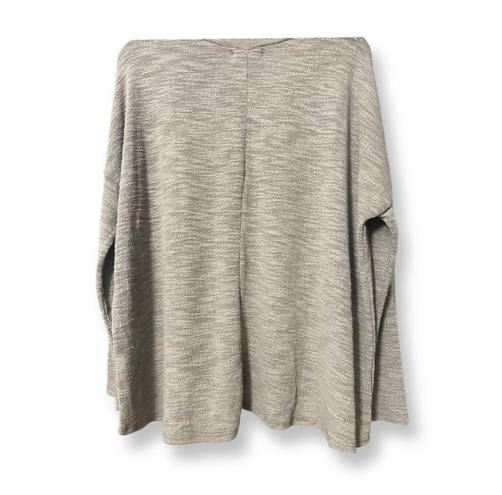 Cherish Womens Pullover Sweater Gray Marled Long Sleeve V Neck Boxy Knit S