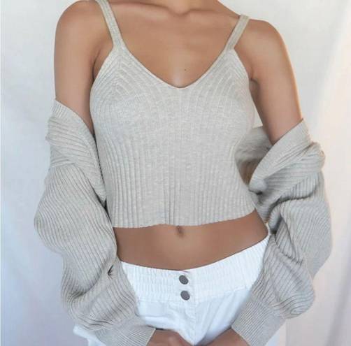 The Range  Blended Knit Ribbed Shrug & Corset Tank Set