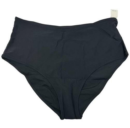 Aerie Size L High Waisted Bikini Bottom In Black Real Good Lined Retro NEW