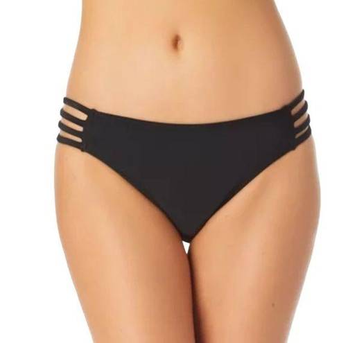 California Waves  Strappy Side Hipster Bikini Bottoms Swimsuit Black S