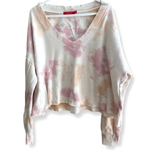 n:philanthropy  Large Aries Tie Dye Cropped Sweatshirt Mauve Moon