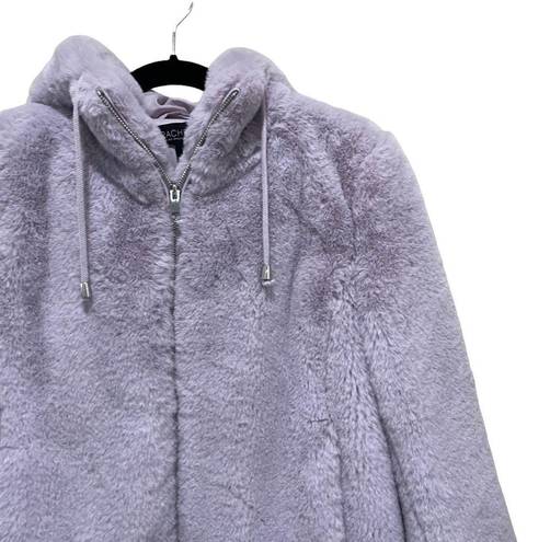 Rachel Zoe  Faux Fur Hooded Zip Up Jacket Coat Lavender Purple Size Small