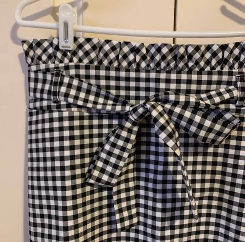 Cynthia Rowley Black White Checkered Gingham Paper Bag A Line Skirt