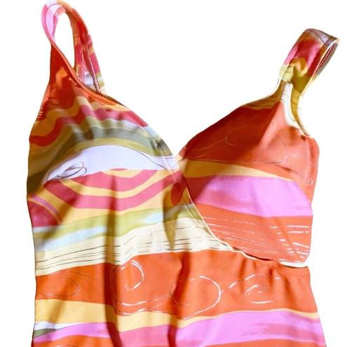 Gottex  One Piece Swimsuit in Painted Desert Orange Pink Gold Women’s Size 22W