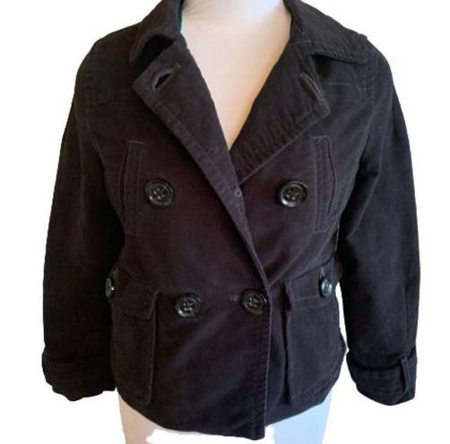 American Eagle  Peacoat Black Double Breasted Brushed Cotton Size Medium