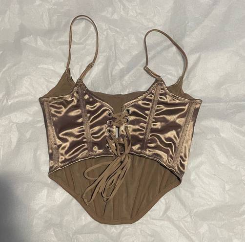 Urban Outfitters UO Nude/Gold Corset Top