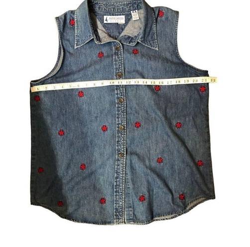 Marsh Landing Vintage  denim sleeveless blouse