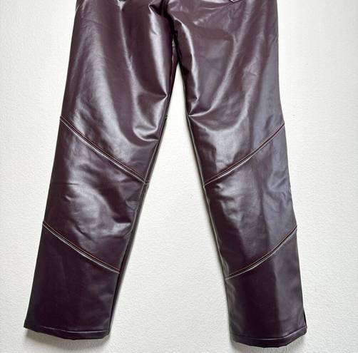 Jordan  X Maison Chateau Rouge NEW $100 Womens Crop Faux Leather Pants Size 4