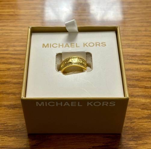 Michael Kors Gold-Tone Brass Eternity Ring Size 5