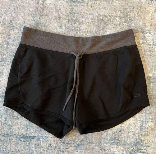 Champion  Black Gray Cotton Athletic Shorts Medium