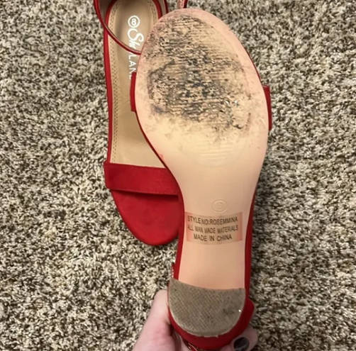Shoe Land  Red Platform Heels, Size 8, EUC