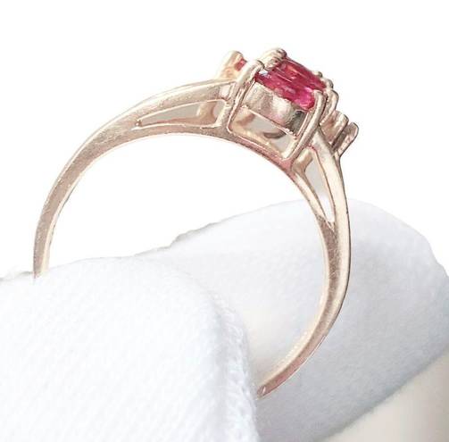 Ruby 14K YELLOW GOLD 5 MARQUISE SHAPE  RING SZ 5