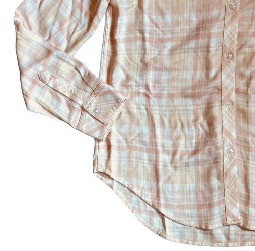 Rails  Women’s Sz M Peach Powder Pink Plaid Button Front Hunter Shirt