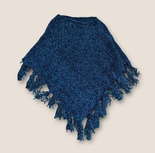 Chico's Chico’s Chenille Fringe Poncho Turquoise One Size