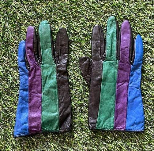 VTG Fownes Size 7 Leather Gloves Multi Color