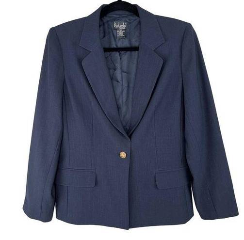 Rafaella  Petites Navy Blue Nautical Single Breasted Suit Blazer 10P NWT