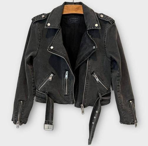 ALLSAINTS  Balfern Denim Biker Jacket Size US/2